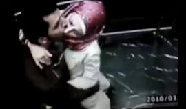 Asian – Arab Amateur Produced In The Elevator