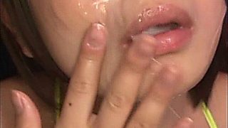 Chinese – Japanese Cutie Drinks Cum