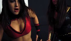 Female – Superheroine In Ginger and Black Vs Superheroine Ebony & Gold