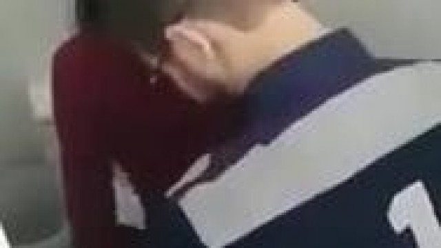 Couple filmed having sex in public bathroom