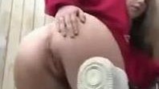 Horny teen masturbates outdoors