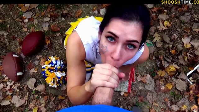 outdoors – Sexy cheerleader gets drilled hard