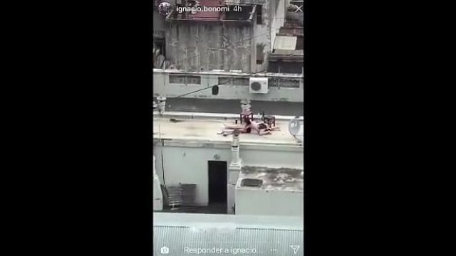 public – Couple fucks on the top of building