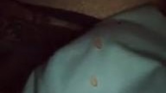 Stroking her perky teen nipples