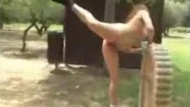 Student naked in the street