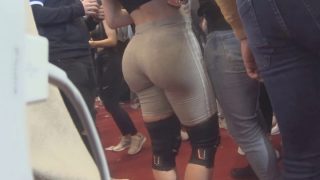 1080p – Perfect Round Fit Booty Grey Tight Pants